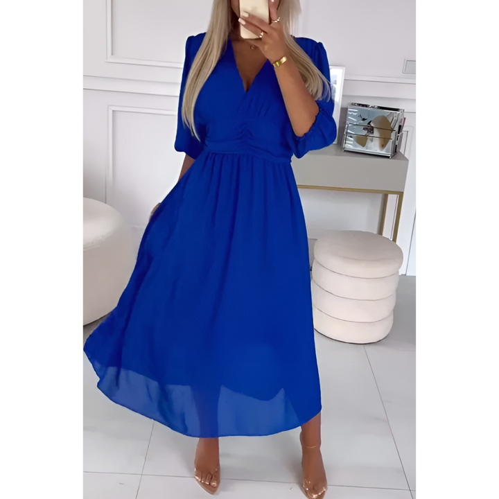 Vestito estivo elegante con maniche a tre quarti per donna | Midi