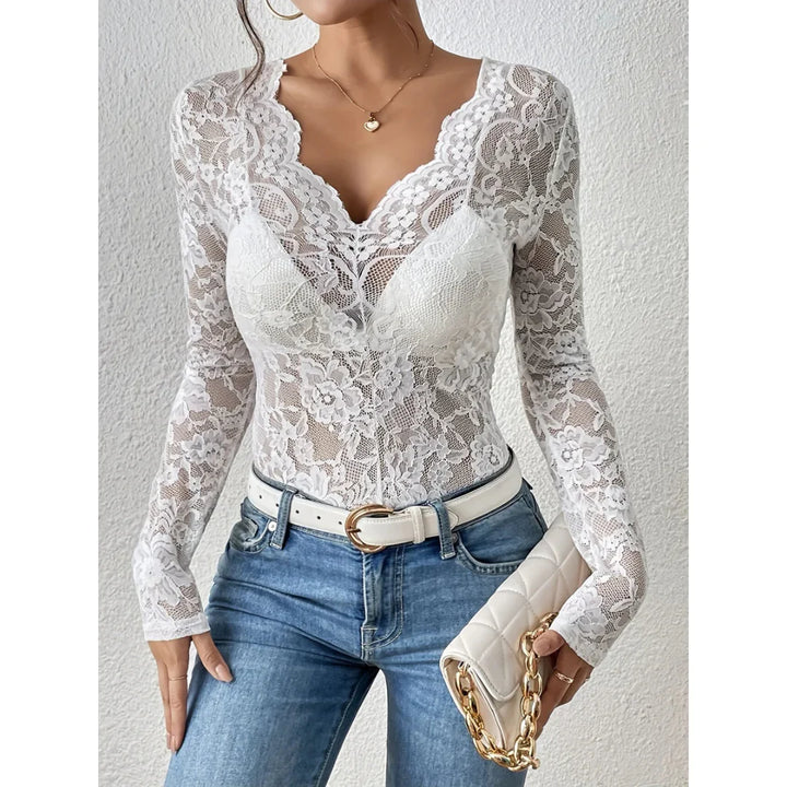 Femme Elégante Haut Fleuri | Col V