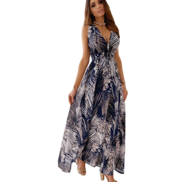 Robe D'été Sans Manches à Fleurs Pour Femmes | Maxi