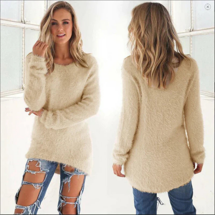 Eshaal | Damen Slim Fit Rundhals Pullover Warm | Lange Ärmel