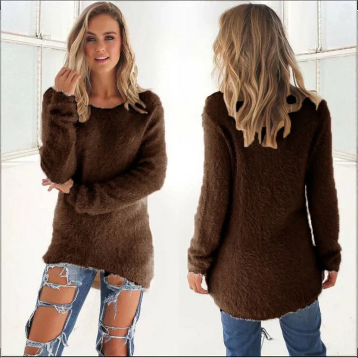 Eshaal | Damen Slim Fit Rundhals Pullover Warm | Lange Ärmel
