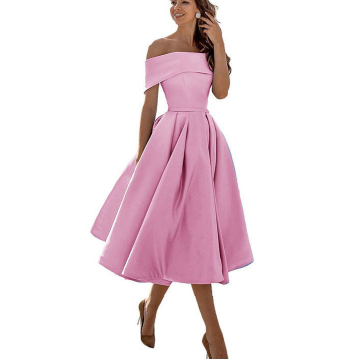 Robe Femme Plissée Sans Bretelles | Midi