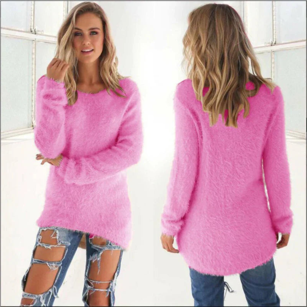 Eshaal | Damen Slim Fit Rundhals Pullover Warm | Lange Ärmel