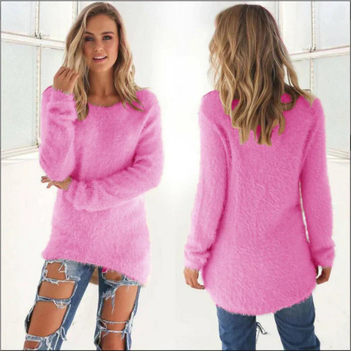 Eshaal | Damen Slim Fit Rundhals Pullover Warm | Lange Ärmel