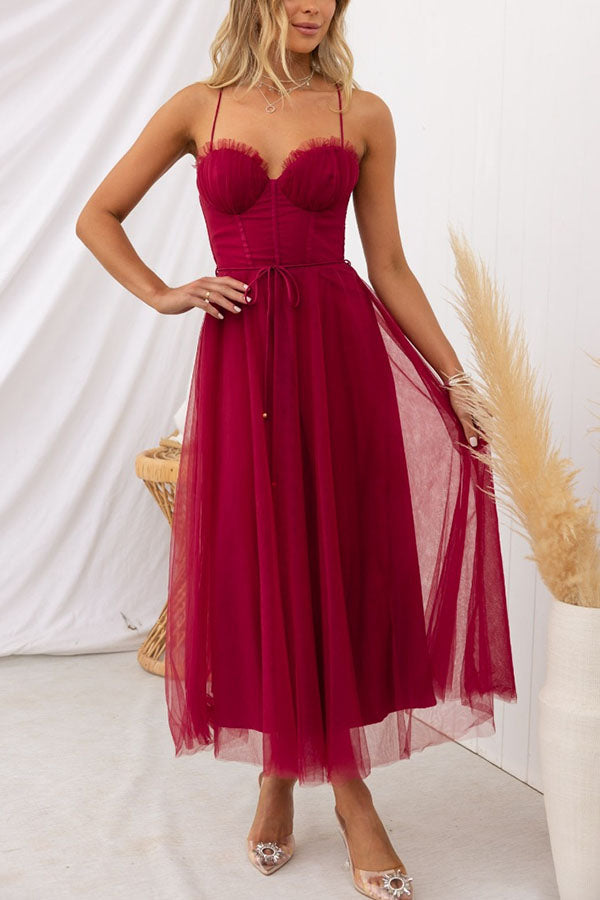 Hochzeitsgastkleid mit Korsett für Frauen | Midi