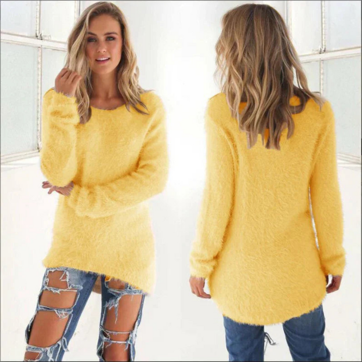 Eshaal | Damen Slim Fit Rundhals Pullover Warm | Lange Ärmel