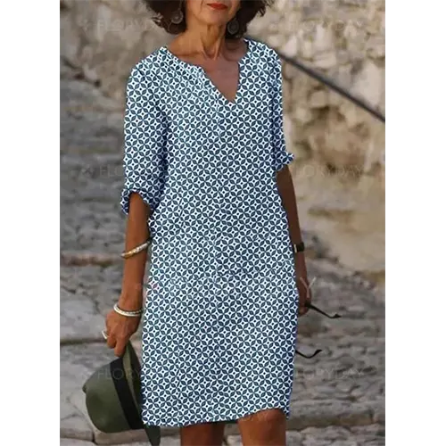 Robe D'été Imprimée Décontractée Pour Femmes | Mini