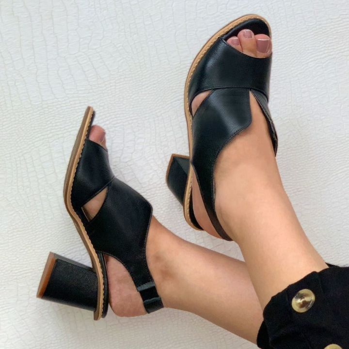 Sandales À Talons Peep Toe Pour Femmes | Été