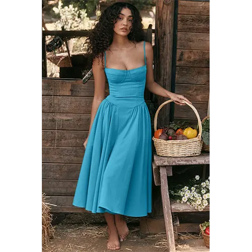 Vestito Elegante con Corsetto per Donne | Midi