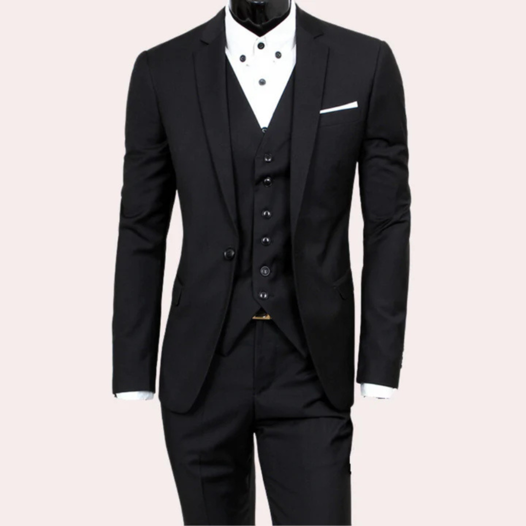 Costume Élégant D'invité De Mariage Avec Gilet Pour Hommes | Trois Pièces