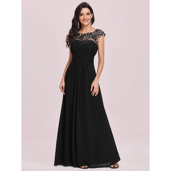 Robe D'invité De Mariage Élégante À Manches Courtes | Maxi
