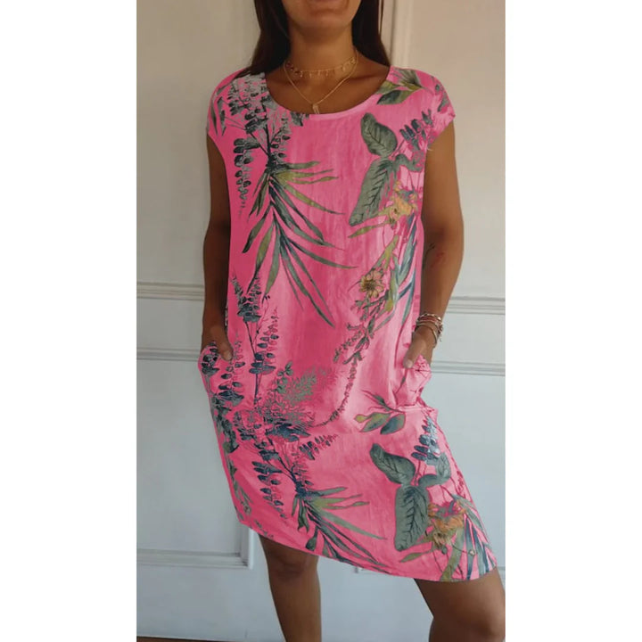 Kleid Frauen Rundhalsausschnitt | Komfortabel