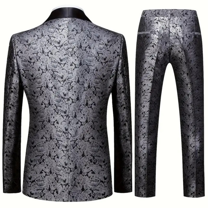 Costume De Luxe Pour Homme Imprimé Métallisé Pour Invité De Mariage | Trois Pièces