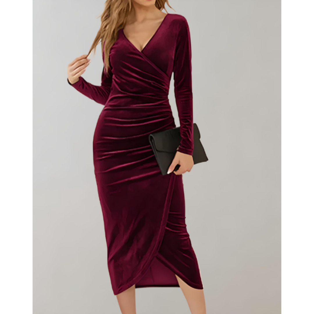 Robe D'invité De Mariage Enveloppante À Col En V | Midi