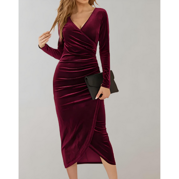 Robe D'invité De Mariage Enveloppante À Col En V | Midi
