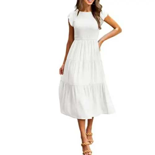 Lange A-Linie Sommerkleid für Frauen | Midi