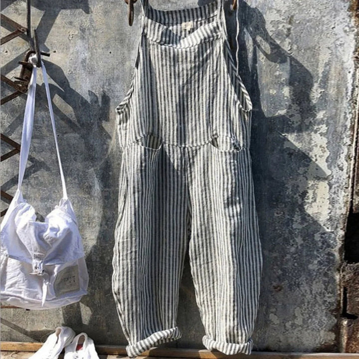Combinaison Sans Manches À Coupe Décontractée Pour Femmes | Striped