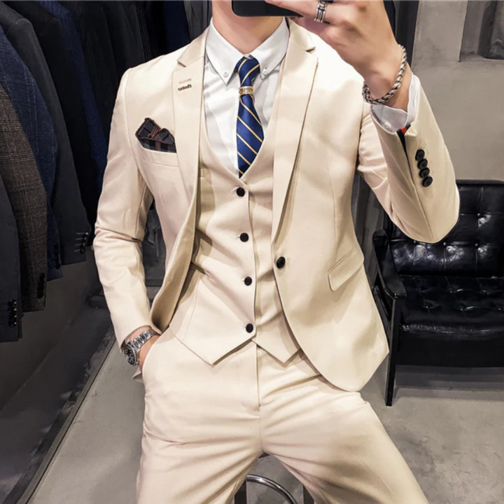 Costume Trois Pièces Classique Invités Au Mariage  Pour Hommes | Confortable