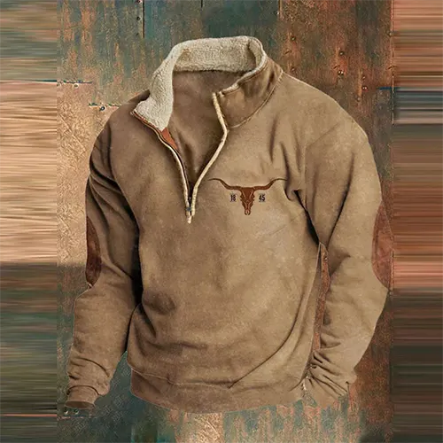 Maglione da camionista invernale stampato da uomo | Zip Up