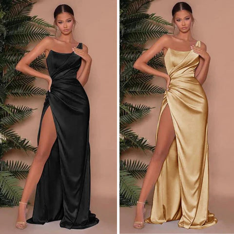 Femme Une Épaule Slit Robe Ouverte | Maxi