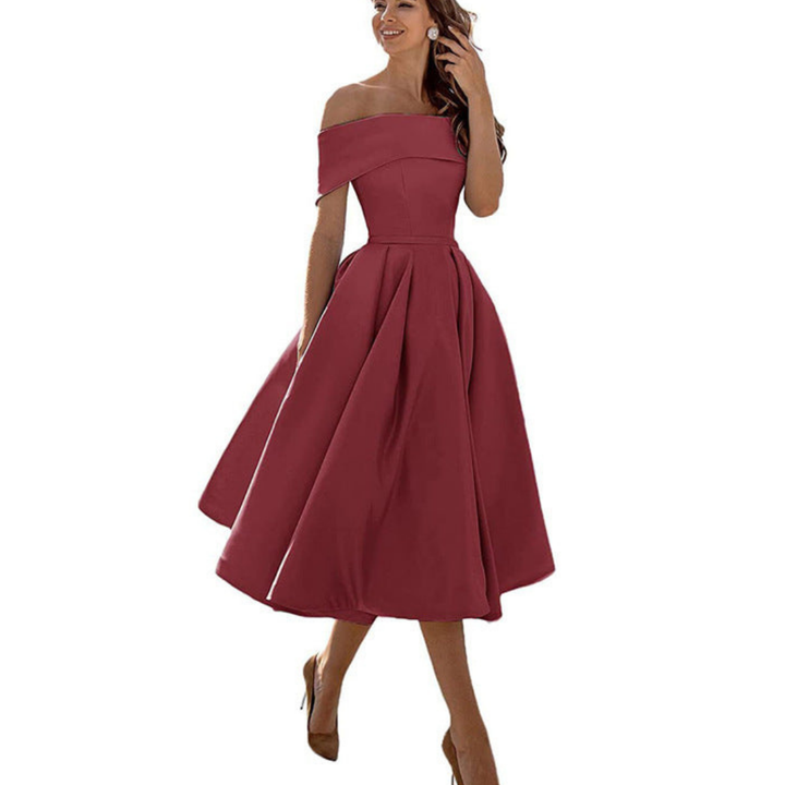 Robe Femme Plissée Sans Bretelles | Midi