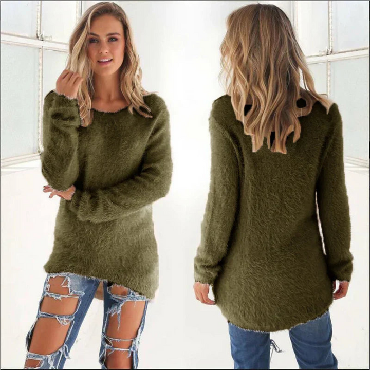 Eshaal | Damen Slim Fit Rundhals Pullover Warm | Lange Ärmel