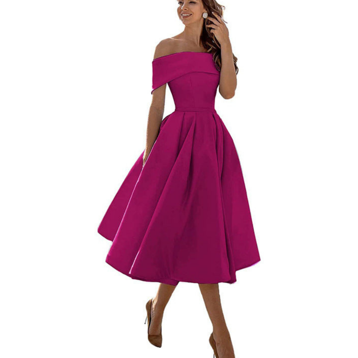 Robe Femme Plissée Sans Bretelles | Midi
