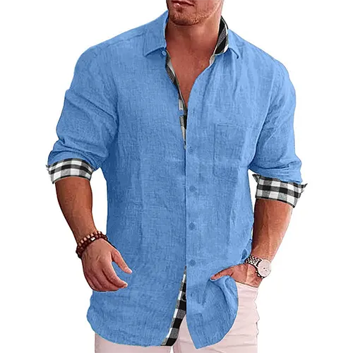 Casual Long Sleeve Summer Shirt for Men | Plaid