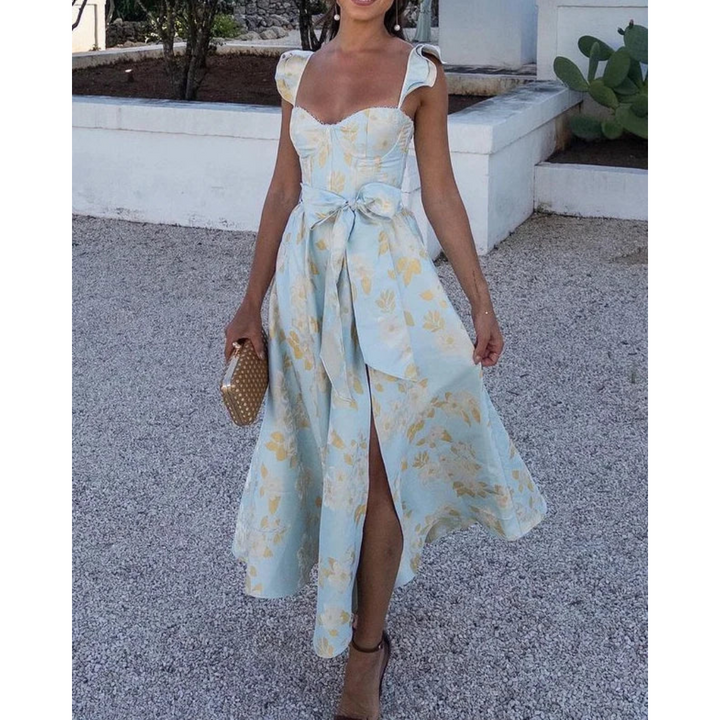 Robe D'invité De Mariage Pour Femme Avec Nœud Papillon À La Taille | Midi