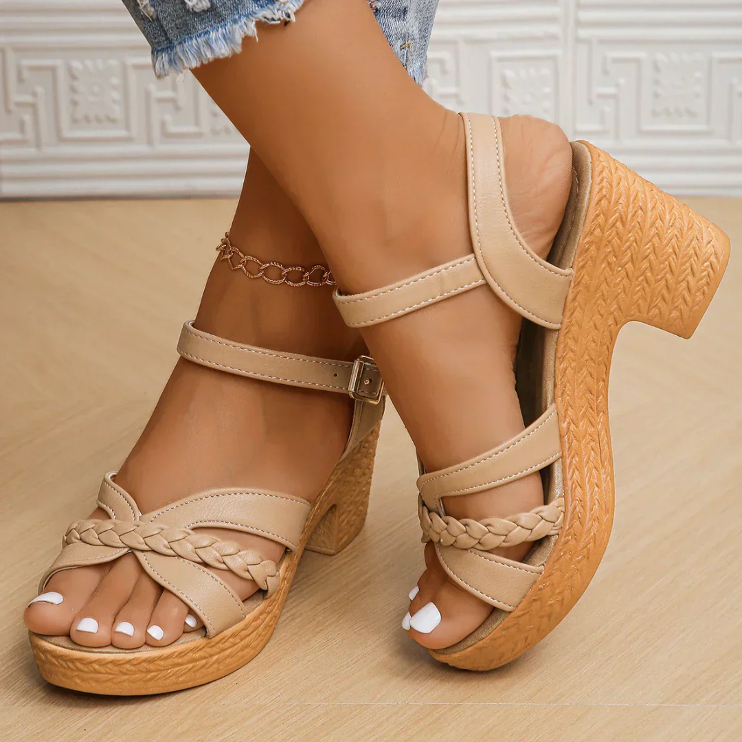 Sandales Tressées Pour Femmes | Talons Plateforme
