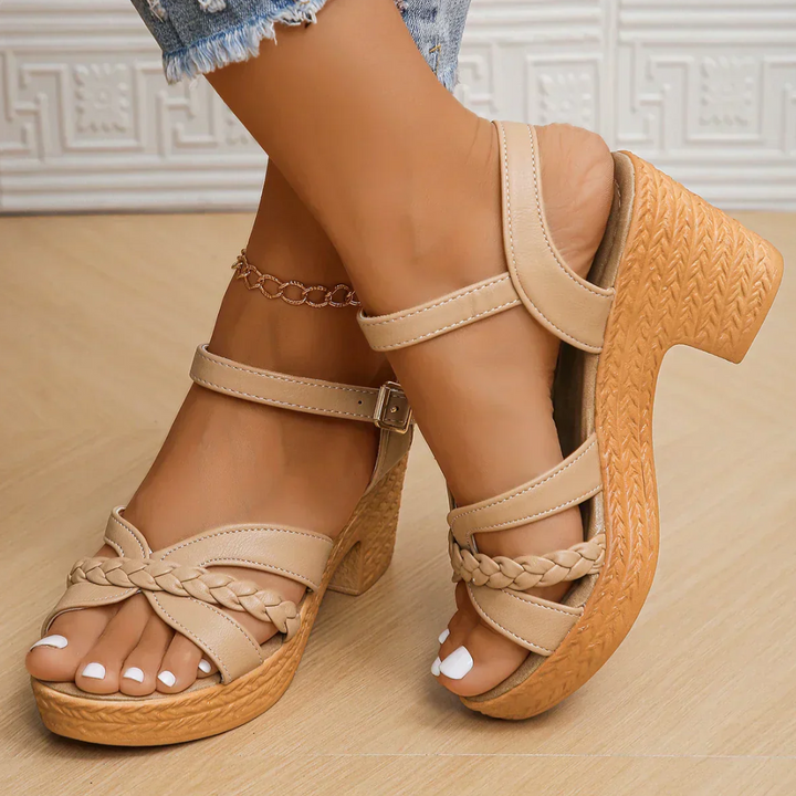 Sandales Tressées Pour Femmes | Talons Plateforme