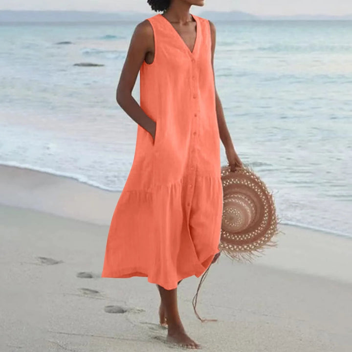 Lena | Robe à col en V pour femmes