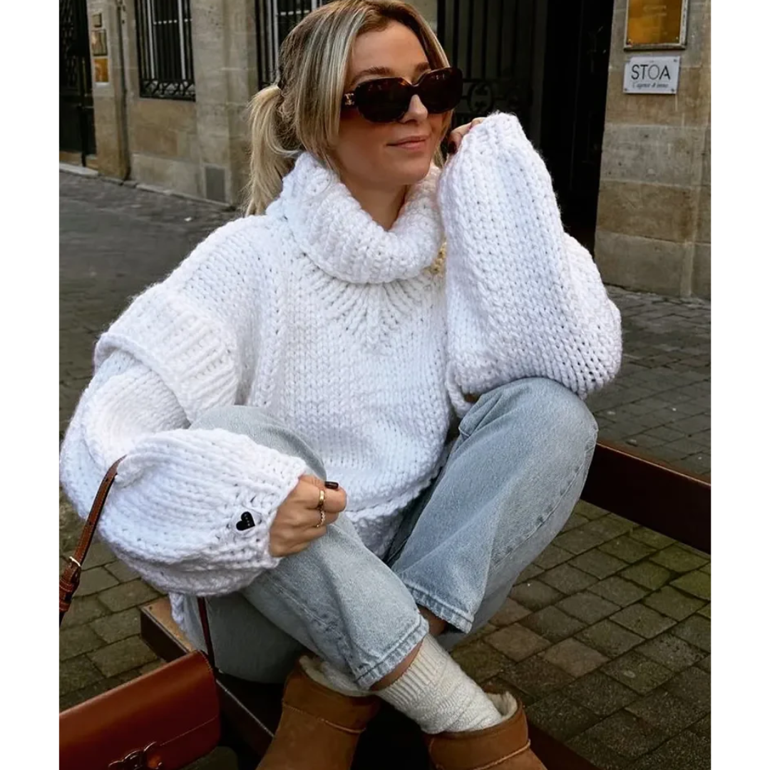 Sie waren | Übergroßer Strickpullover für Frauen | Heiß