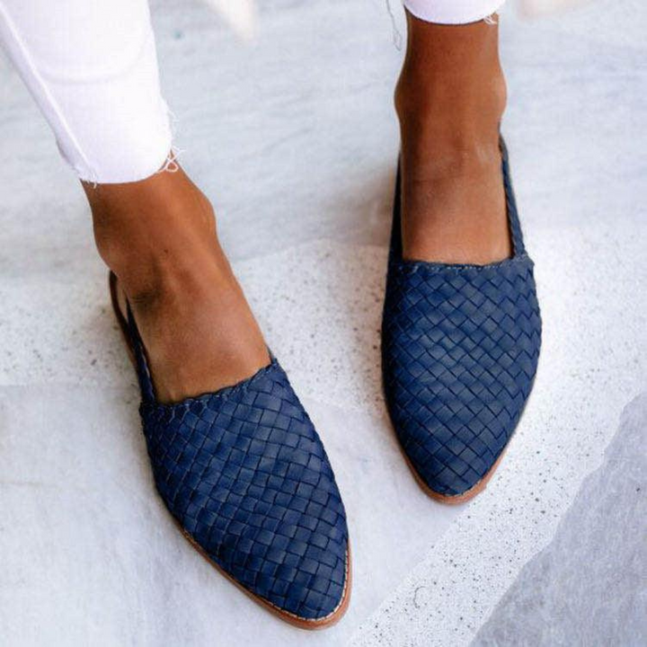 Mules Plates Tressées Pour Femmes | Confortable