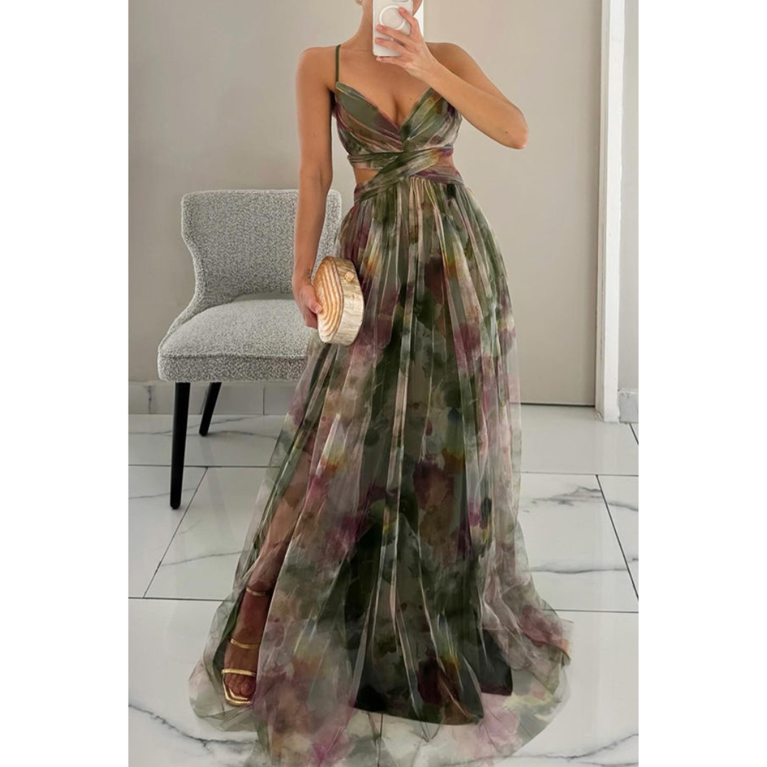Enveloppante Avec Bretelles Spaghetti Robe D'invité De Mariage | Maxi