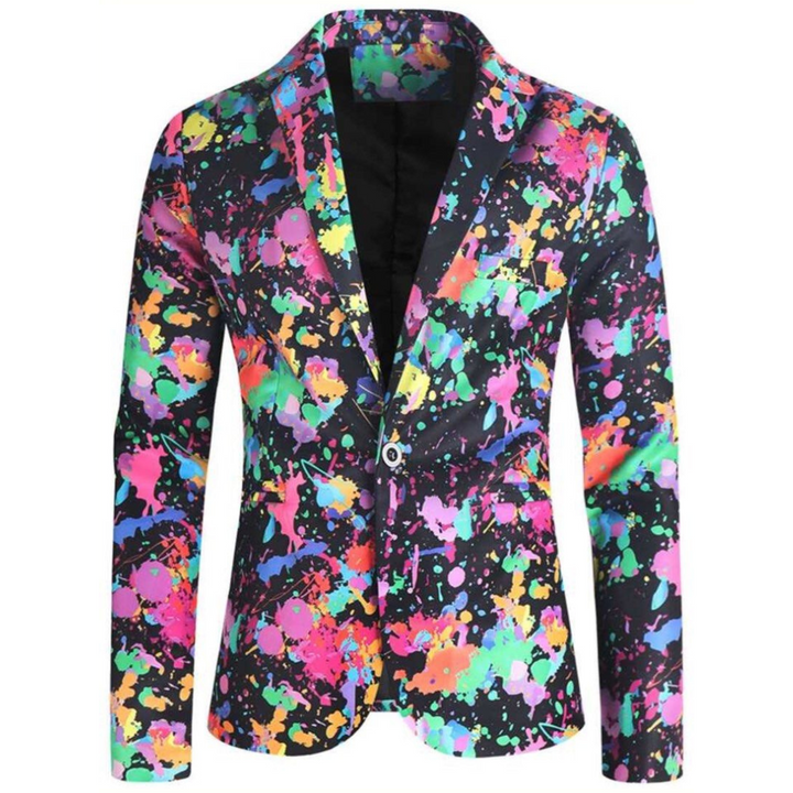 Costume D'invité De Mariage Pour Homme Imprimé Graffiti Multicolore | Coupe Ajustée