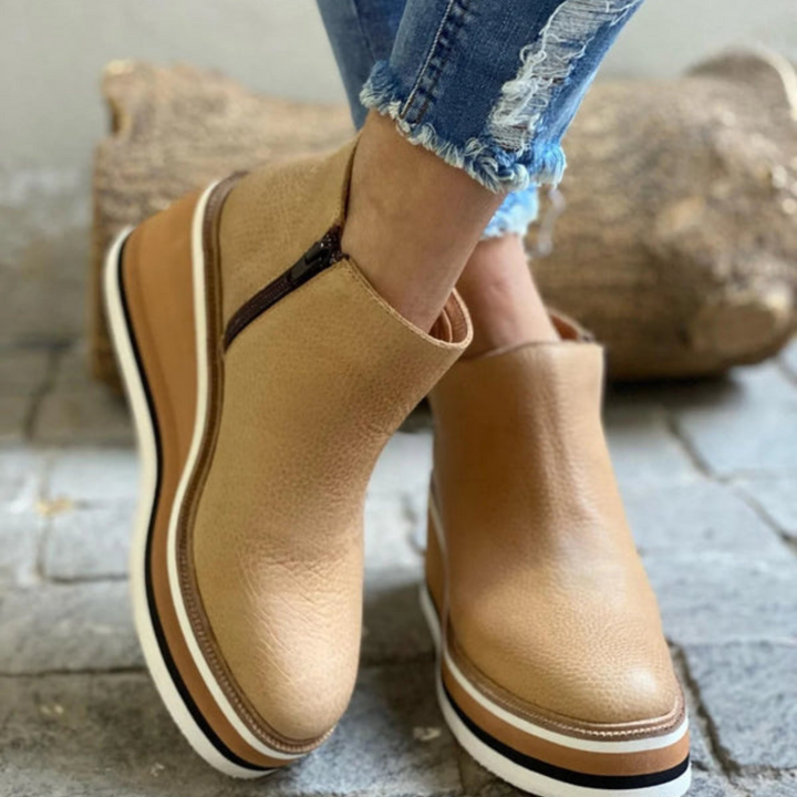 Bottines À Semelle Compensée À Fermeture Latérale Pour Femmes | Décontracté