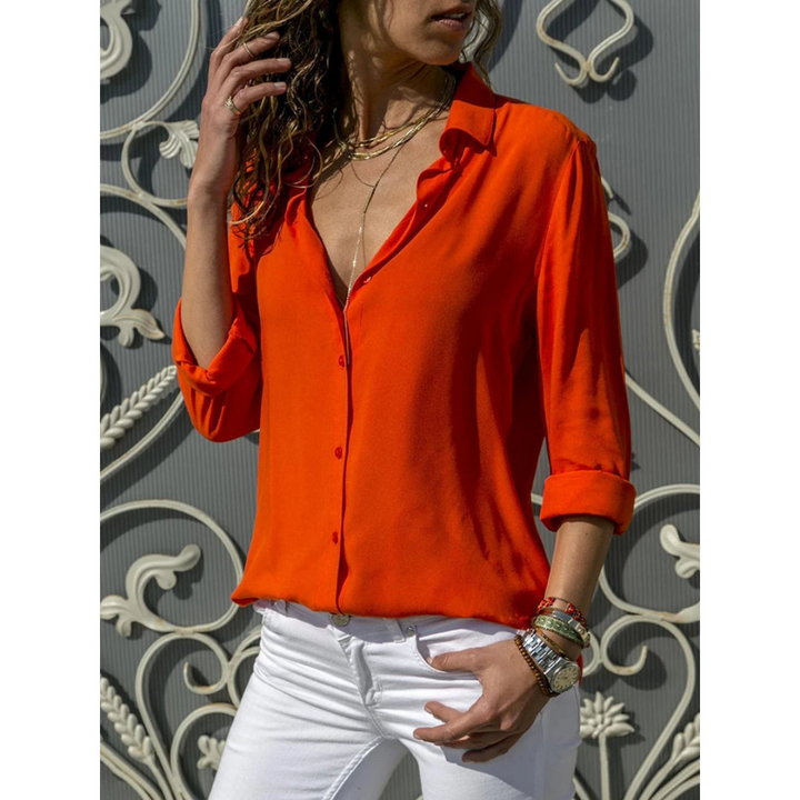 Halbformelle Sommerbluse für Damen | Lange Ärmel