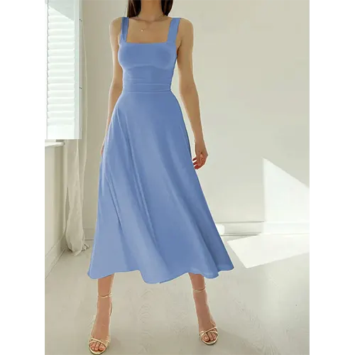 Robe D'invité De Mariage Élégante Et Sans Manches Pour Femmes | Midi