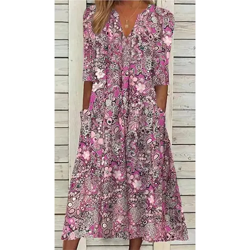 Robe D'été Imprimée De Tous Les Jours Pour Femmes | Midi