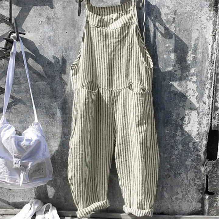 Combinaison Sans Manches À Coupe Décontractée Pour Femmes | Striped