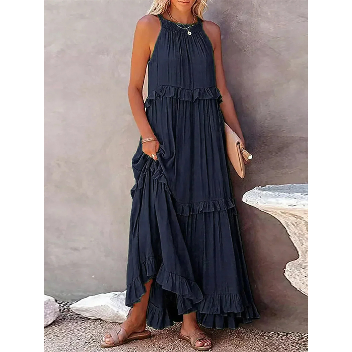 Robe D'invité De Mariage À Ourlet Volanté Et Dos Nu | Maxi