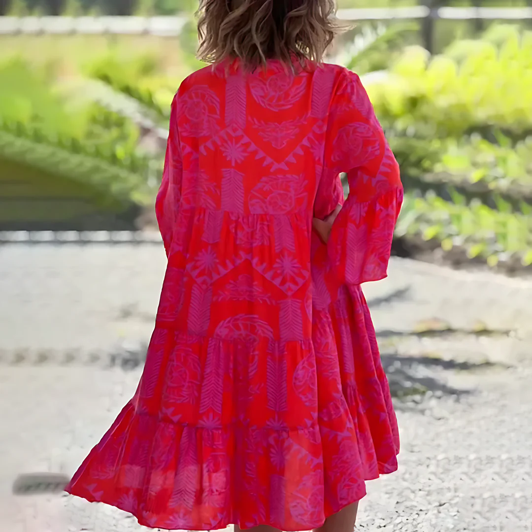 Name | Stilvolles Sommerkleid | Rot