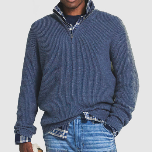 Maglione Invernale A Maniche Lunghe A Costine Per Uomo | Caldo