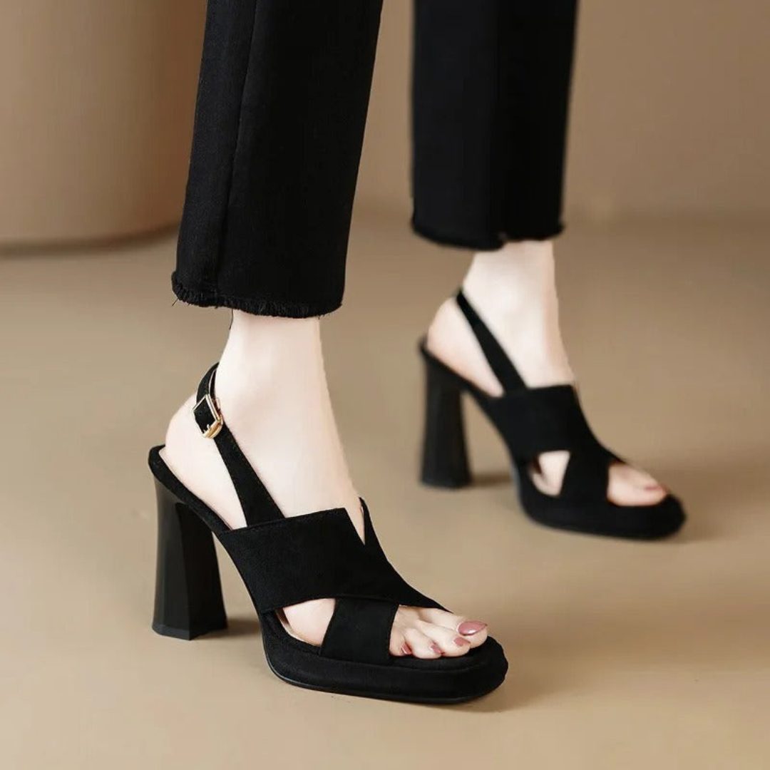 Sandales À Talon Ouvertes Pour Femmes | Talon Bloc