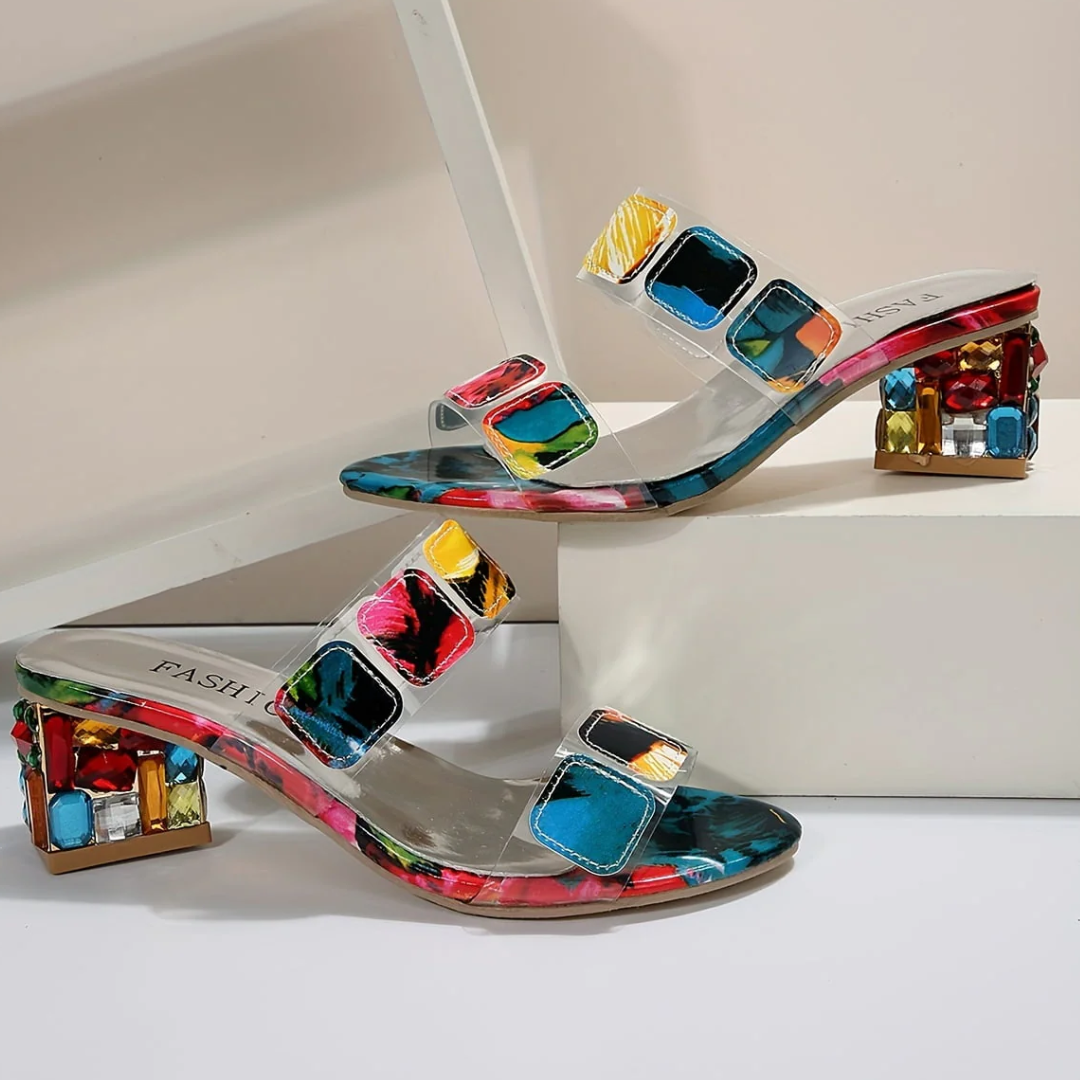 Sandales À Talons Transparents Colorés Femme | Confortable