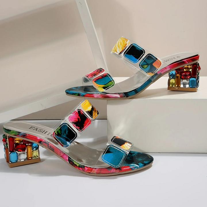 Sandales À Talons Transparents Colorés Femme | Confortable