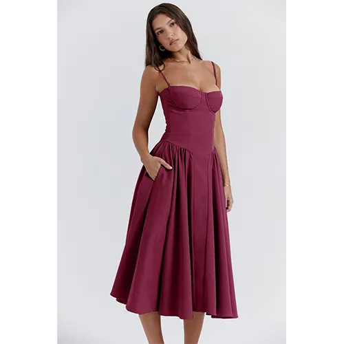 Vestito Elegante con Corsetto per Donne | Midi
