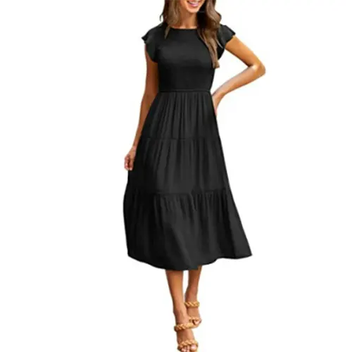 Lange A-Linie Sommerkleid für Frauen | Midi