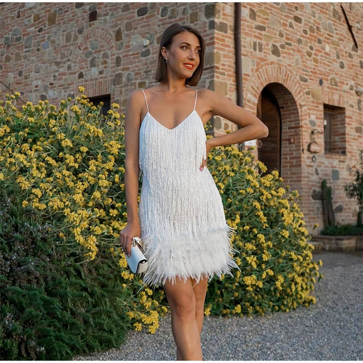 Callista | Kleid für Frauen mit Fransen und Pailletten